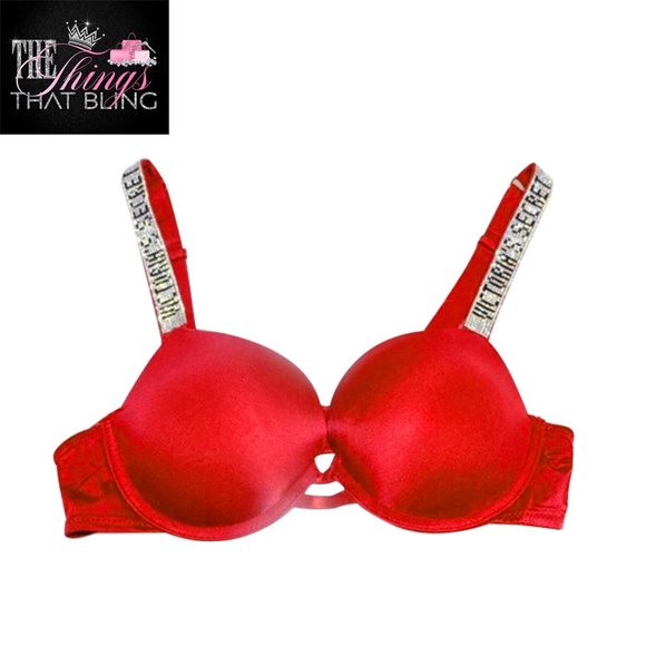 VERY SEXY PUSH-UP BRA SHINE STRAPS - LS RED - Picture 2 of 11